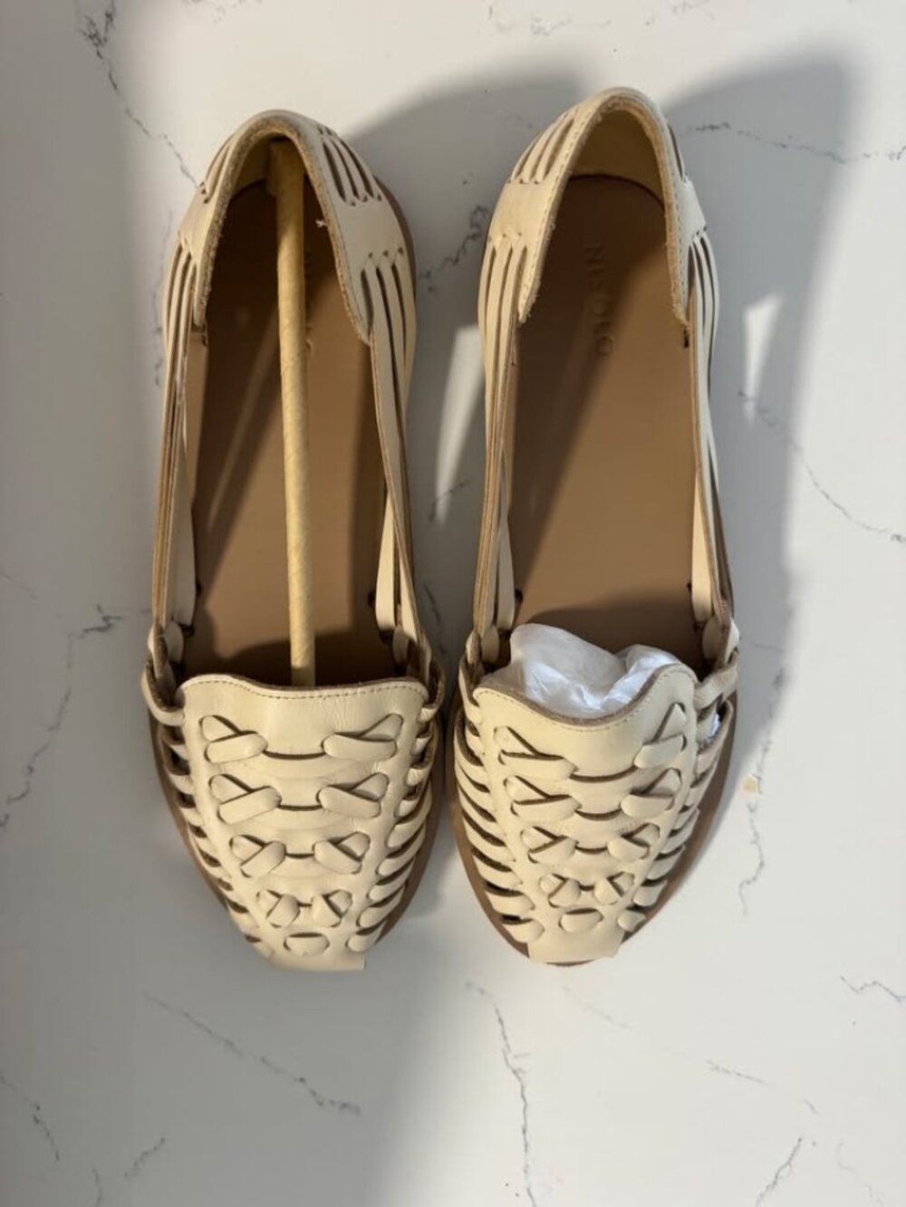 Nisolo Leather Sandal Huarache Women's Cream Bone Size 8